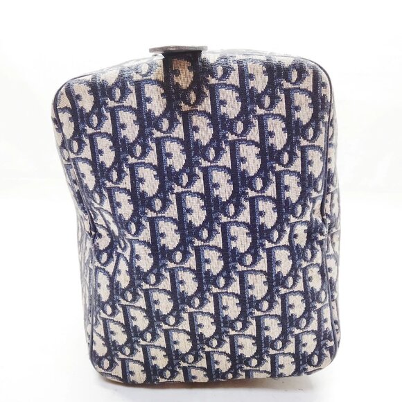 Authentic Christian Dior Navy Blue Canvas Hand Bag mn517-113025 - Picture 3 of 16